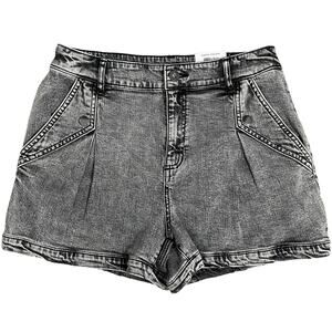 INC Women's Denim High Rise Acid Wash Jean Shorts - Black - Size 4 27 - $70